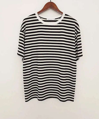 100% Cotton Casual Striped Basic T - Shirts - Diva Melody