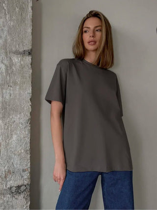 100% Cotton Oversized Casual Basic Loose Tshirt - Diva Melody