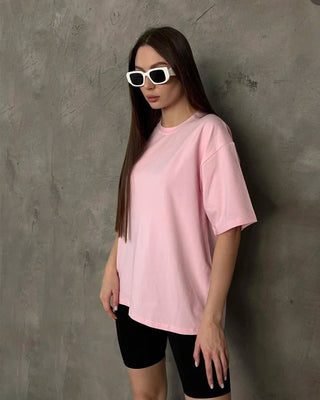 100% Cotton Oversized Casual Basic Loose Tshirt - Diva Melody