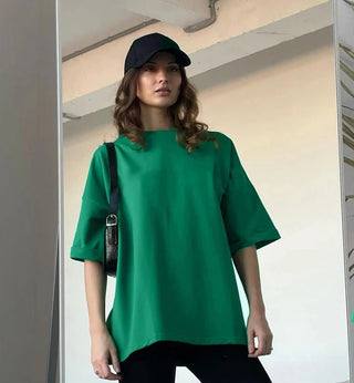 100% Cotton Oversized Casual Basic Loose Tshirt - Diva Melody