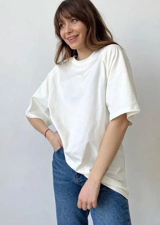 100% Cotton Oversized Casual Basic Loose Tshirt - Diva Melody