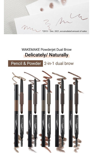 [WAKEMAKE] Powder Jet Dual Brow 0.75g - #06 Deep Brown
