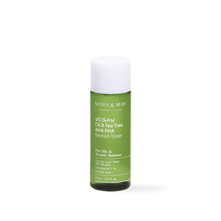[Mary&May] Vegan CICA Tea Tree AHA PHA Blemish Toner - 30ml [Miniature]