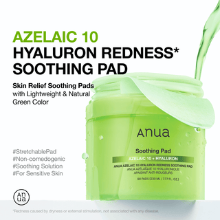 [Anua] Azelaic 10 Hyaluron Redness Soothing Pad 230ml 90ea
