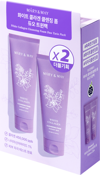 [Mary&May] White Collagen Cleansing Foam Duo Twin Pack (150ml x2)