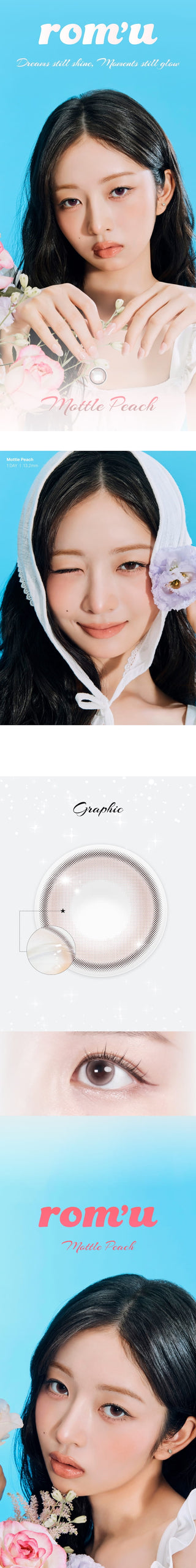 [Rom’u] 1 Day Colored Contact Lens - Mottle Peach 0.00 (10 pcs)