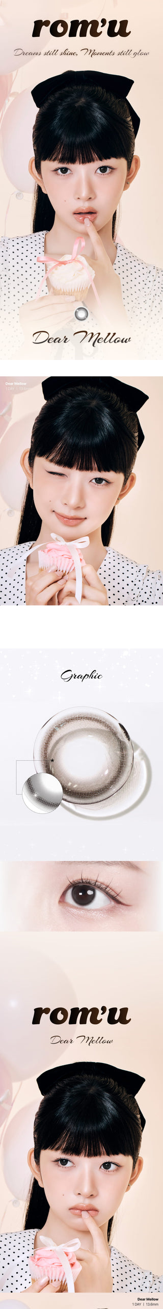 [Rom’u] 1 Day Colored Contact Lens - Dear Mellow 0.00 (10 pcs)
