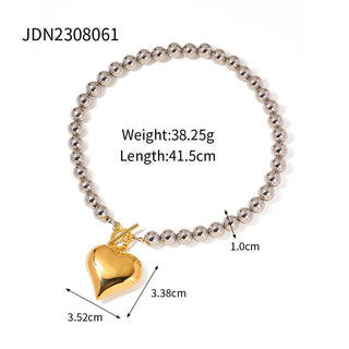 18k Gold Plated Stainless Steel Round Bead Jewelry Gift - Diva Melody