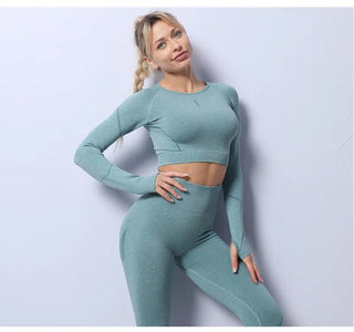 2 piece Set Seamless High Waist Yoga Gym Sportswear - Diva Melody