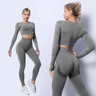 2 piece Set Seamless High Waist Yoga Gym Sportswear - Diva Melody