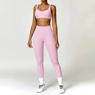 2PCS Women's Yoga Set: Seamless Long Sleeve Crop Top & Leggings - Diva Melody