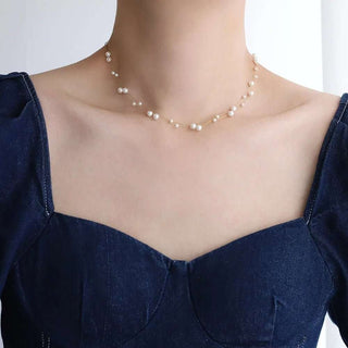 316L Stainless Steel Beautifully Temperament Pearl Chain Necklace - Diva Melody