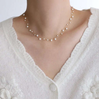 316L Stainless Steel Beautifully Temperament Pearl Chain Necklace - Diva Melody