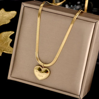 316L Titanium Steel Heart Love Flower Square Necklace - Diva Melody