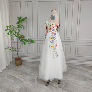 3D Floral A - Line Wedding Dress - Diva Melody