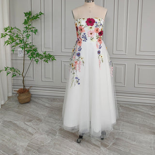 3D Floral A - Line Wedding Dress - Diva Melody