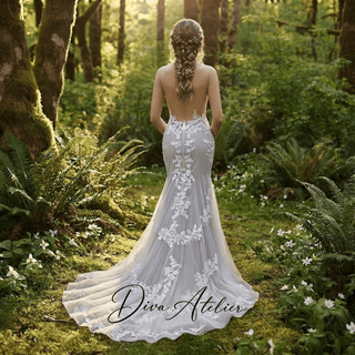 3D Floral Mermaid Bridal Dress - Diva Melody