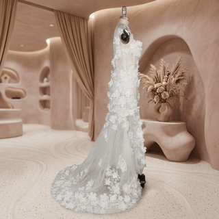 3D Floral Off-Shoulder Wedding Dress - Diva Melody