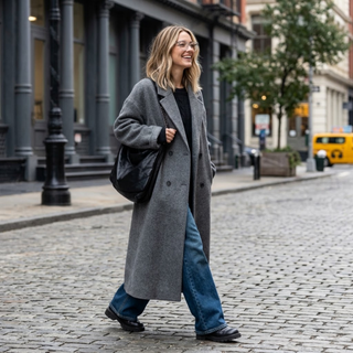 Oversized Double Breasted Longline Coat