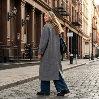 Oversized Double Breasted Longline Coat