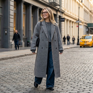 Oversized Double Breasted Longline Coat