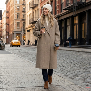 Oversized Double Breasted Longline Coat