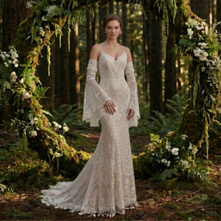 Vestido de novia de encaje bohemio