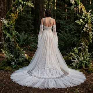 Vestido de novia de encaje bohemio