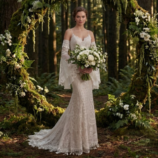 Vestido de novia de encaje bohemio
