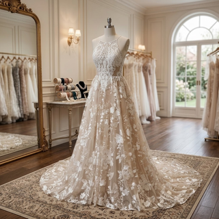 Vestido de novia sencillo y elegante