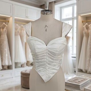 Off-Shoulder High-Low Corset Wedding Dress