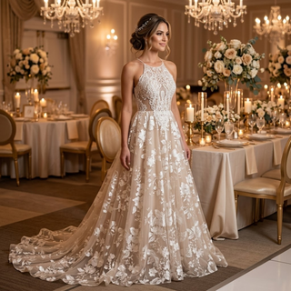 Vestido de novia sencillo y elegante