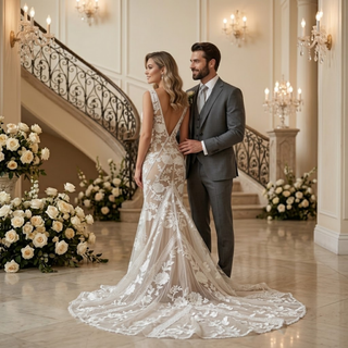 Boho Mermaid Wedding Gown