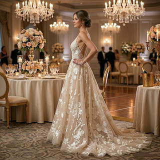 Vestido de novia sencillo y elegante
