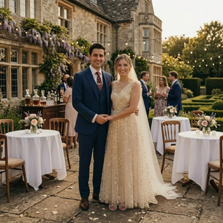 Starry Tulle A-Line Bridal Gown