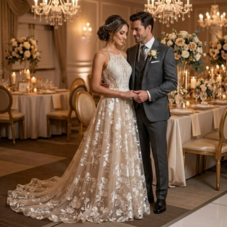 Vestido de novia sencillo y elegante