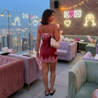 Sequin Lace Slip Mini Dress