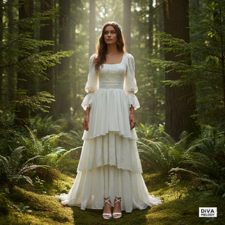 Elegant Boho Lace  Wedding Dress