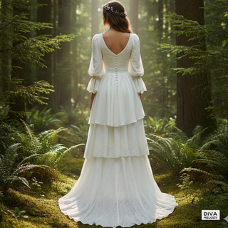 Elegant Boho Lace  Wedding Dress