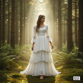 Elegant Boho Lace  Wedding Dress