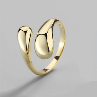 Glossy Wide Version Exaggerated Metal Adjustable Rings - Diva Melody