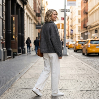 Stand Collar Textured Jacket