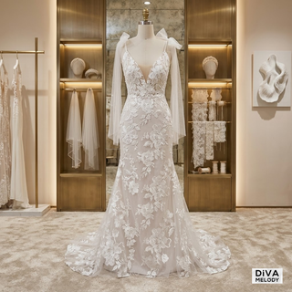 Vestido de novia con silueta de sirena