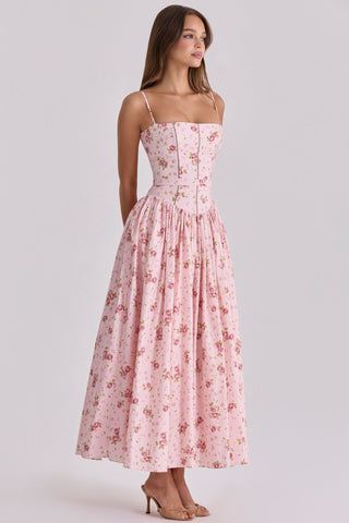 French-Style Spaghetti Strap Knee-Length Dress