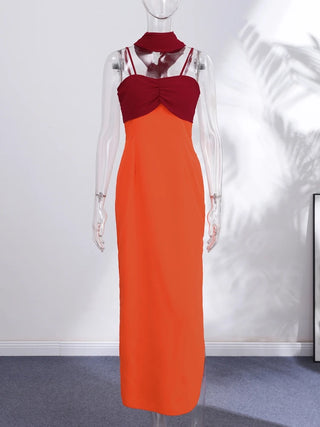 Strapless Layered Chiffon Ankle-Length Dress