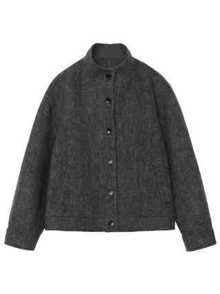 Stand Collar Textured Jacket