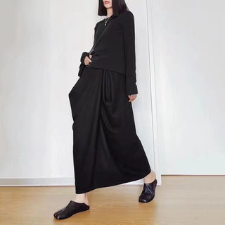 Architectural Draped Maxi Skirt