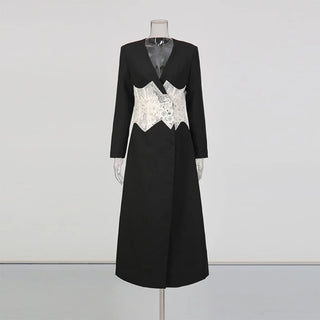 Lace Waist Tailored Longline Coat