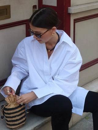 Oversized Poplin Button Down Shirt