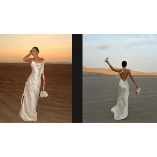 Elegant Satin Cowl Neck Backless Dress